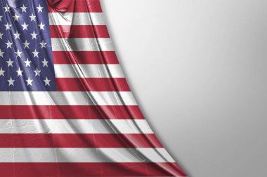 Birleşik Amerika 3d gerçekçi kumaş sallayarak bayrağının durumunu izole