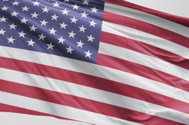 Birleşik Amerika 3d gerçekçi kumaş sallayarak bayrağının durumunu izole
