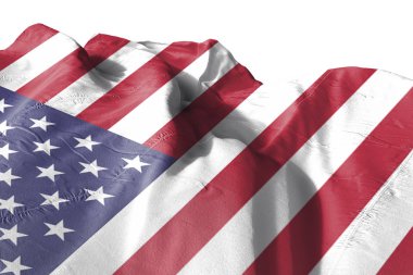 Birleşik Amerika 3d gerçekçi kumaş sallayarak bayrağının durumunu izole