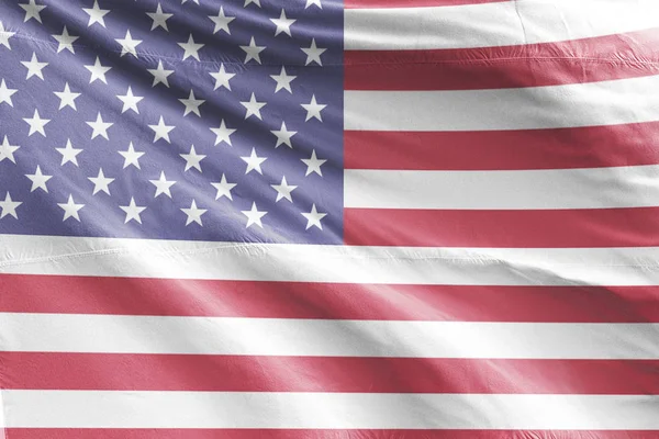 Isolated United State America Flag Waving Realistic Fabric — Stock Photo, Image