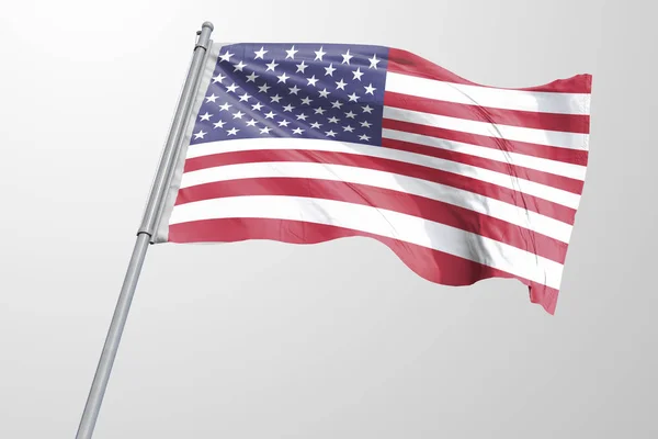 Birleşik Amerika 3d gerçekçi kumaş sallayarak bayrağının durumunu izole