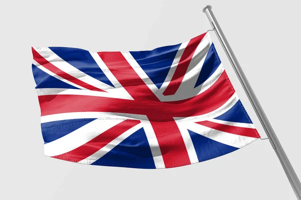Isolated United Kingdom Flag waving 3d Realistic United Kingdom fabric