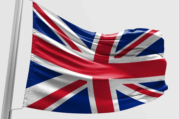 Isolated United Kingdom Flag waving 3d Realistic United Kingdom fabric