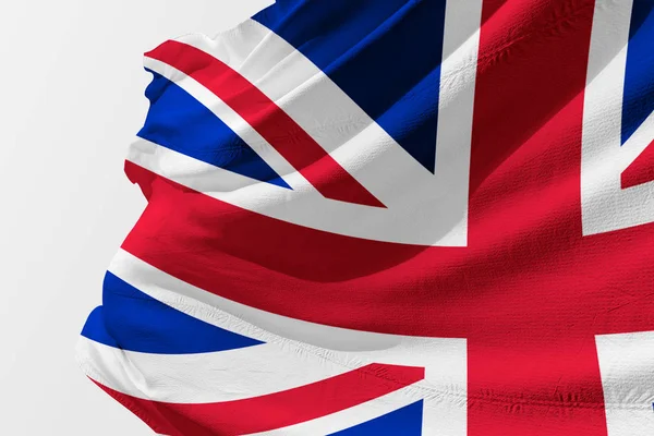 Isolated United Kingdom Flag waving 3d Realistic United Kingdom fabric