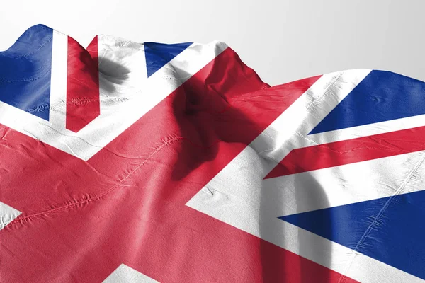 Isolated United Kingdom Flag waving 3d Realistic United Kingdom fabric
