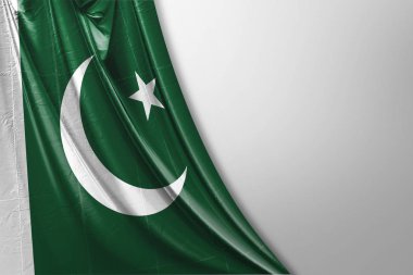 Pakistan bayrağı sallayarak 3D gerçekçi Pakistan Kumaş izole
