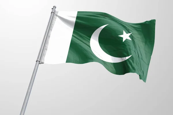 Bandiera Pakistana Isolata Che Sventola Tessuto Pakistano Realistico — Foto Stock