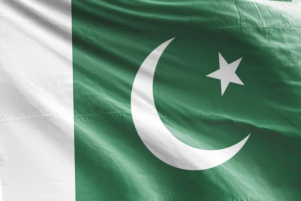 Isolerade Pakistanska Flagga Vajande Realistiska Pakistanska Tyg — Stockfoto