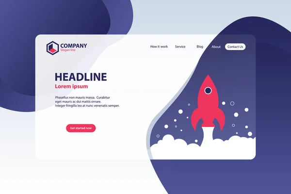 Boost Business Website Landing Page Modèle Vectoriel Concept Conception — Image vectorielle