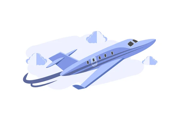 Kartunis Jet Plane Konsep Ilustrasi Latar Belakang Desain Vektor - Stok Vektor
