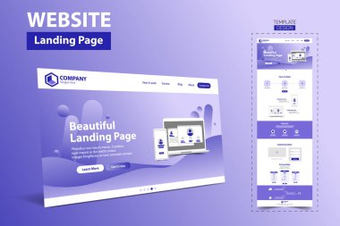 güzel açılış sayfası Web sitesi şablonu tasarım kavramı vektör