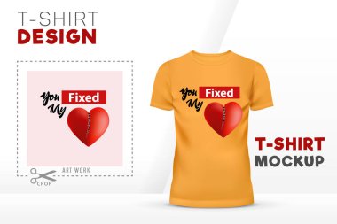 Sen sabit benim kalp T-Shirt Tasarım, 3d kalp t-shirt şablon tasarım vektör