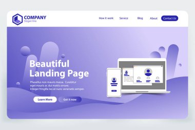 güzel açılış sayfası Web sitesi şablonu tasarım kavramı vektör