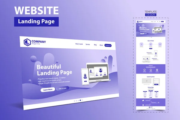 güzel açılış sayfası Web sitesi şablonu tasarım kavramı vektör