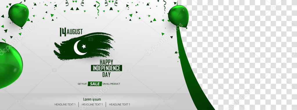 Pakistani Independence Day Sale Banner Cover Poster Vector Template Design