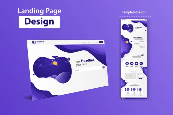 Nova Página Aterrissagem Moda Website Vector Template Design —  Vetores de Stock