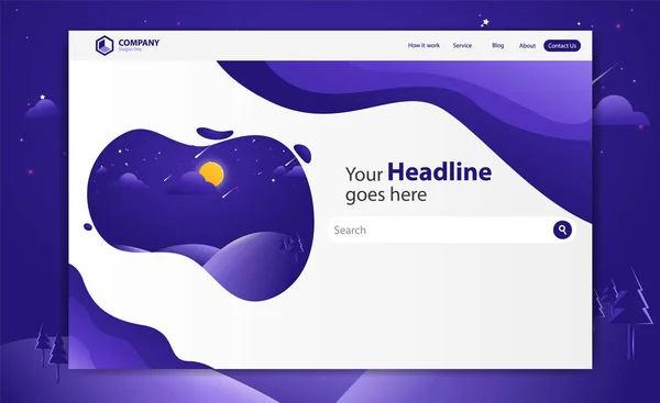 Yeni Trendy açılış sayfası Web sitesi vektör şablon tasarımı