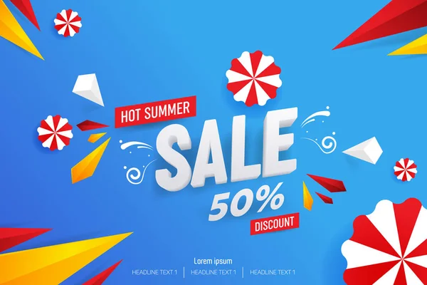 Abstract Hot Summer Sale Discount Vector Background Illustration — Stock Vector