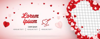 Aşk veya sosyal medya afiş kapak vektör şablon tasarım düğün