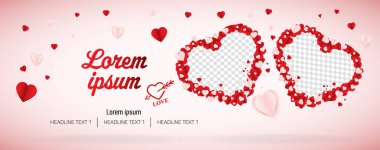 Aşk veya sosyal medya afiş kapak vektör şablon tasarım düğün
