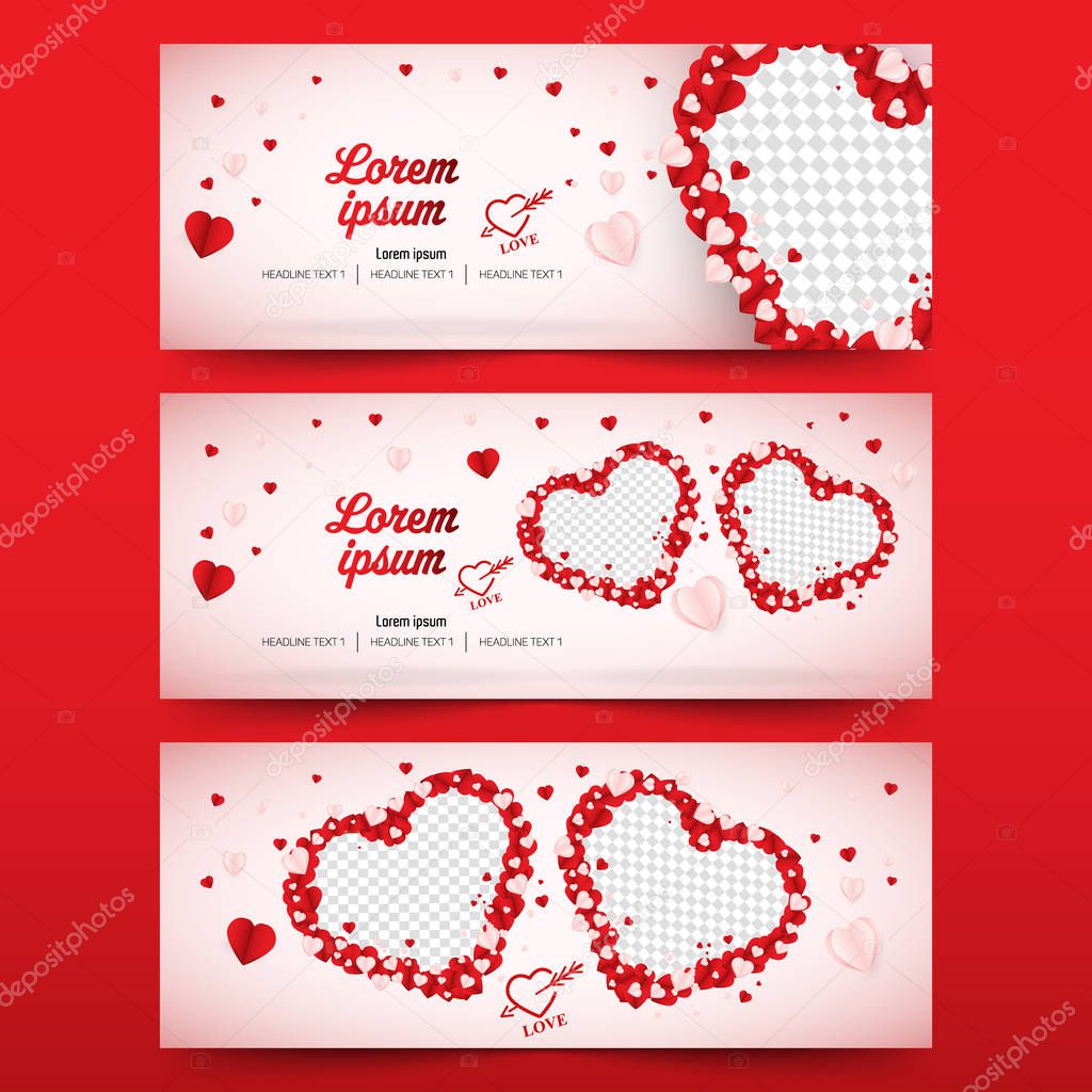 Love or Wedding Social Media Banner Cover Vector Template Design