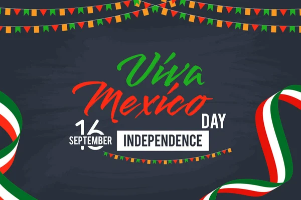 Viva Meksika Bağımsızlık Günün Kutlu Olsun Vektör Arka Plan — Stok Vektör