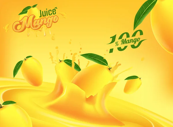 Mango suyu reklam banner reklamlar vektör şablon tasarımı