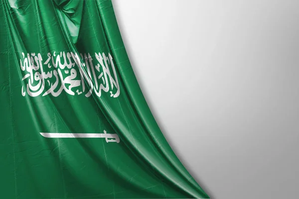 Isolierte Saudi Arabische Flagge Schwenkend Realistische Saudi Arabische Flagge Gerendert — Stockfoto
