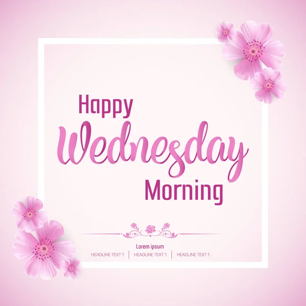 Beautiful Happy Wednesday Morning Vector Background Illustration — Stock Vector