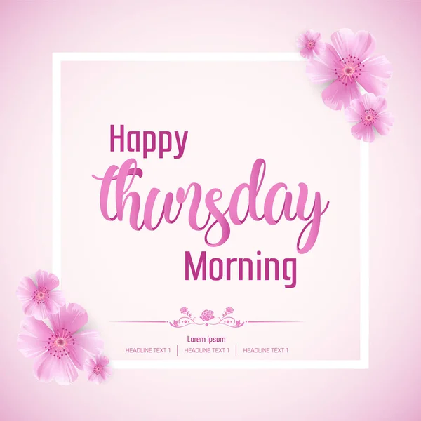 Beautiful Happy Thursday Morning Vector Background Illustration — Stock Vector