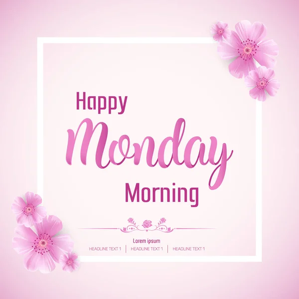 Beautiful Happy Monday Morning Vector Background Illustration — Stock Vector