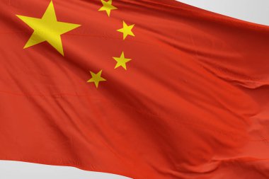 İzole Çin 3d gerçekçi Çin bayrağı hale sallıyor bayrak