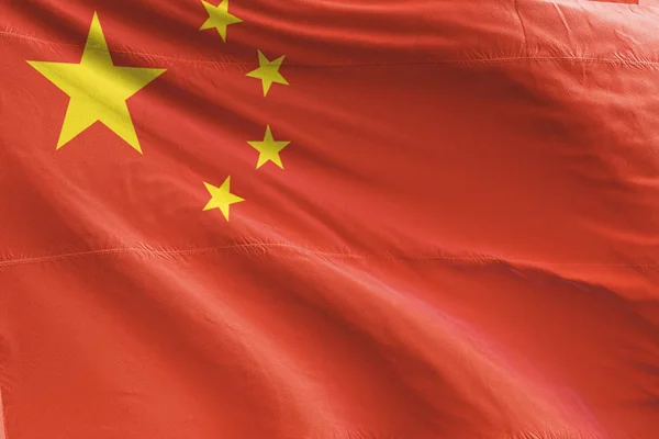 リアルな中国国旗表示を振っている分離の中国旗 — ストック写真