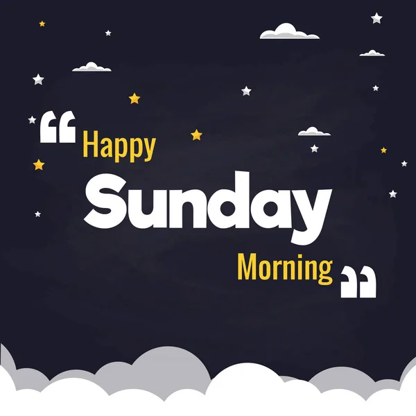 Happy Sunday Morning Flat Illustration Background Vector Design — Stock Vector