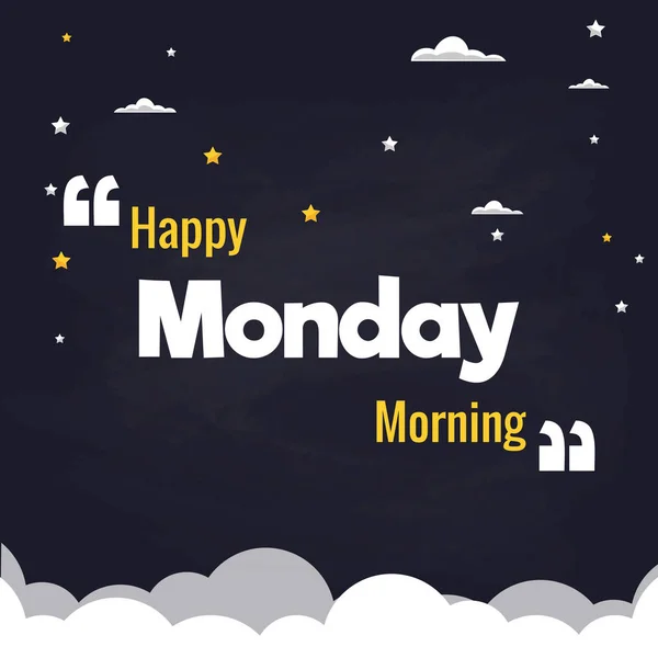 Happy Monday Morning Flat Illustration Background Vector Design — Stock Vector