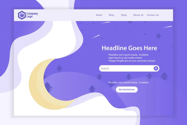 Nuevo Sitio Web Landing Page Vector Template Design — Archivo Imágenes Vectoriales