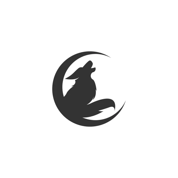 Coyote Logo Template Vektor Icon Illustration Design Kojote Heult Logo — Stockvektor