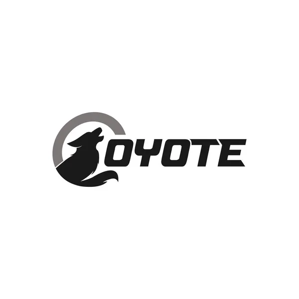 Coyote Logo Template Vector Icon Illustration Design Coyote Howling Logo — Stock Vector