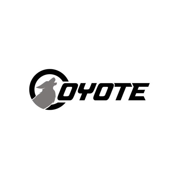 Coyote Logo Template Vector Icon Illustration Design Coyote Howling Logo — Stock Vector