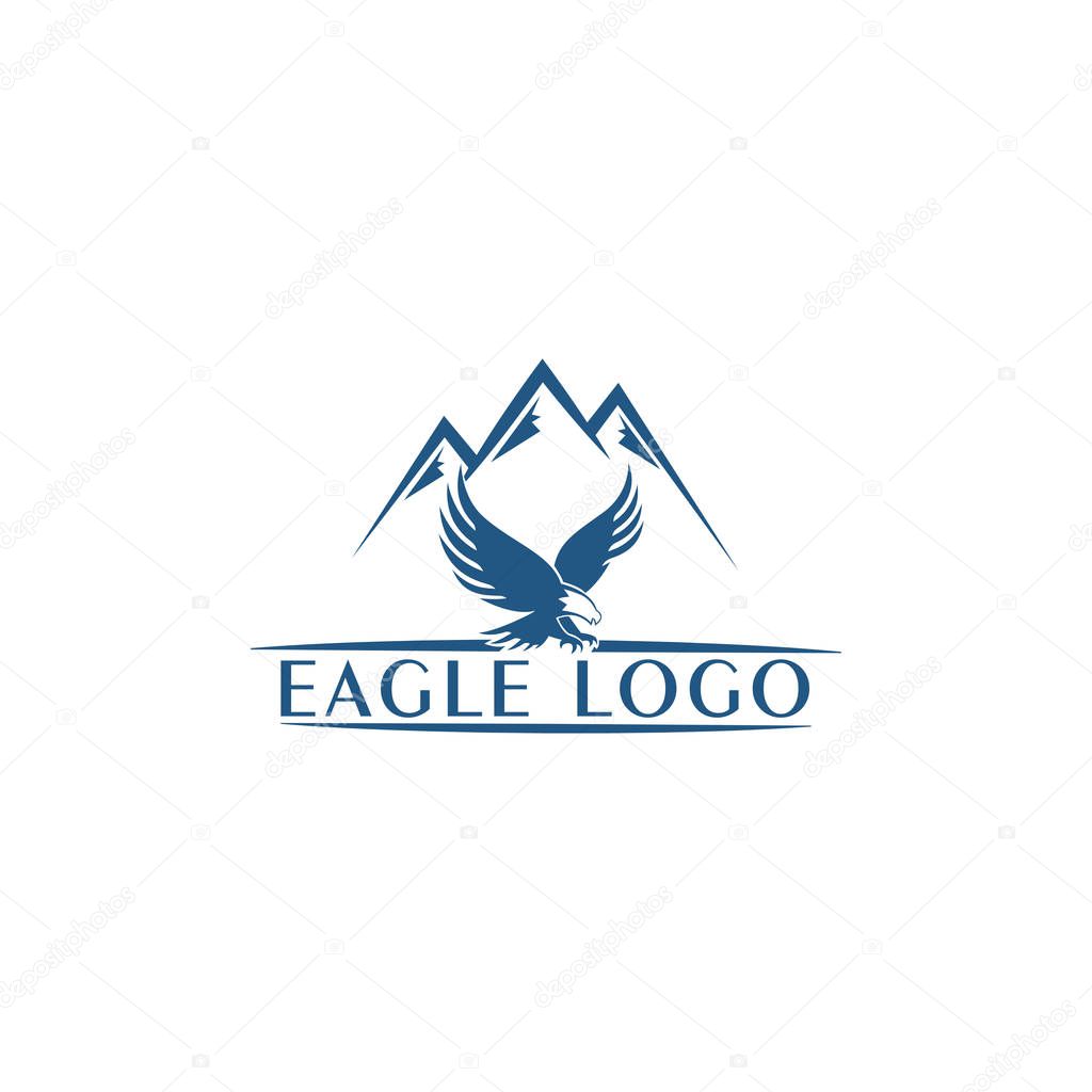 Eagle Mountain Vector logo icon concept illustration. Bird logo. Eagle logo. Abstract logo Design element. Eagle Bird Logo Design template.