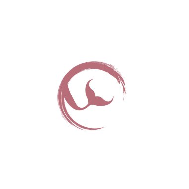 Deniz kızı logo simge tasarım, vektör çizim. deniz kızı vektör siluet çizim. Mermaid kuyruk logo vektör.