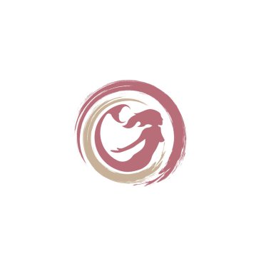 Deniz kızı logo simge tasarım, vektör çizim. deniz kızı vektör siluet çizim. Mermaid kuyruk logo vektör.