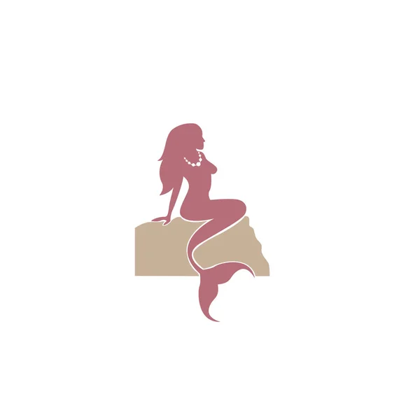 Дизайн Логотипа Русалки Векторная Иллюстрация Иллюстрация Векторного Силуэта Русалки Вектор — стоковый вектор