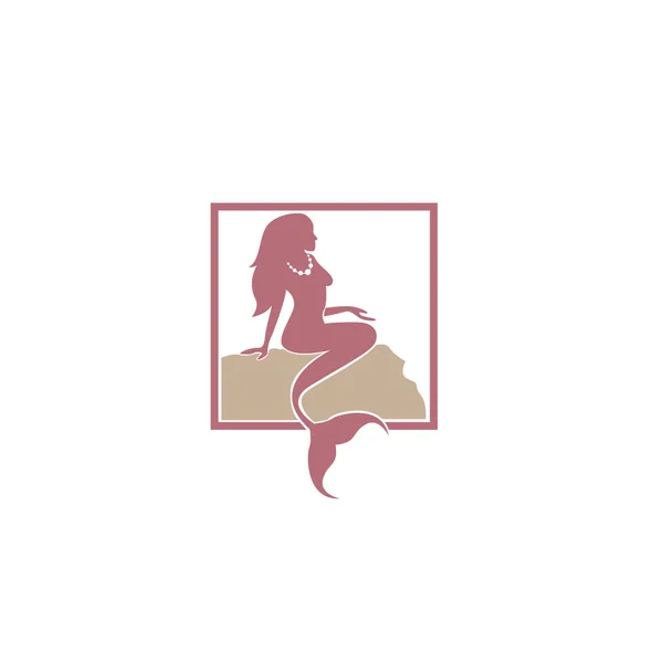 Дизайн Логотипа Русалки Векторная Иллюстрация Иллюстрация Векторного Силуэта Русалки Вектор — стоковый вектор