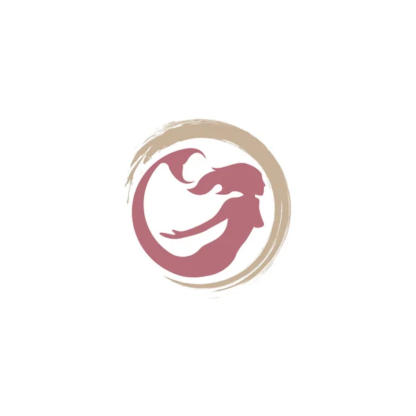 Projeto Ícone Logotipo Sereia Ilustração Vetorial Sereia Vetor Silhueta Ilustração —  Vetores de Stock