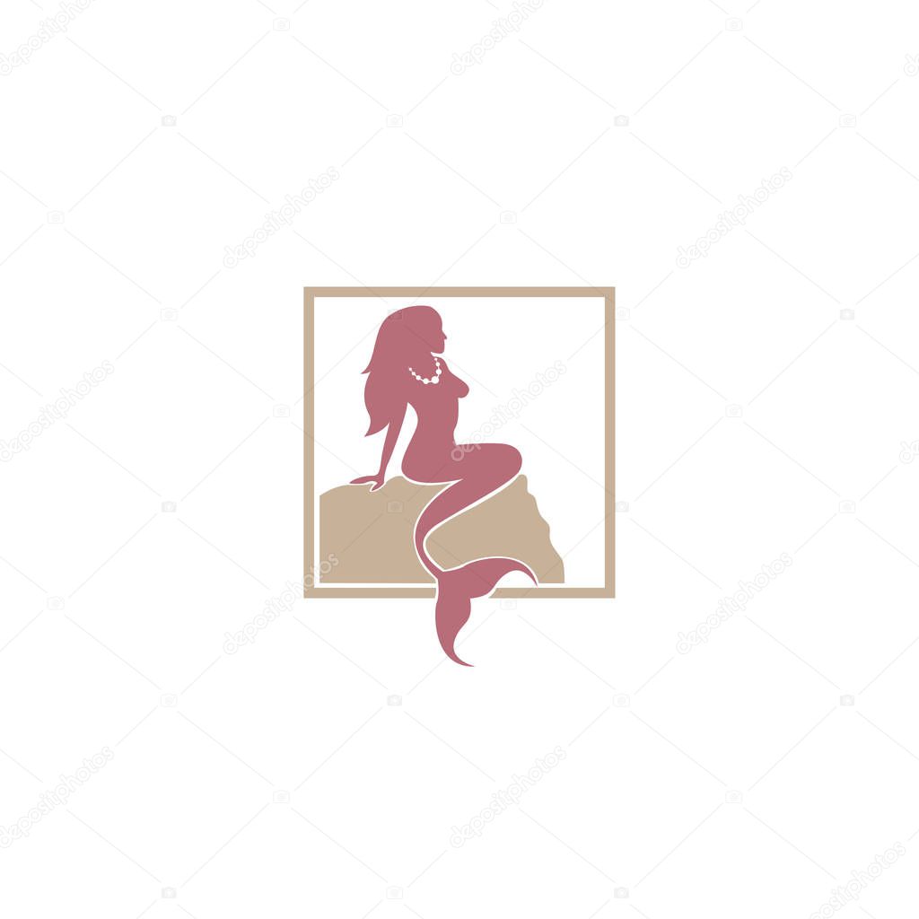 Mermaid logo icon design, vector illustration. mermaid vector silhouette illustration. Mermaid tail  logo vector.