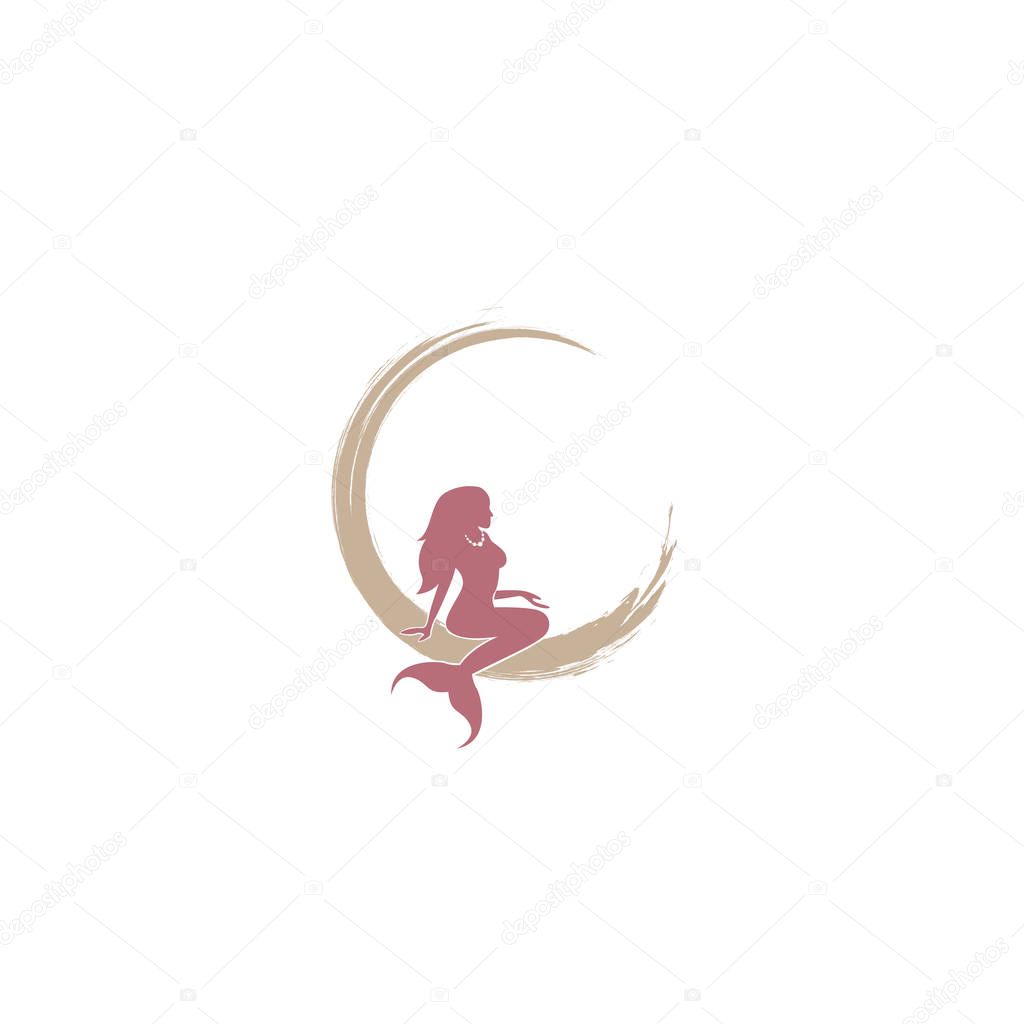 Mermaid logo icon design, vector illustration. mermaid vector silhouette illustration. Mermaid tail  logo vector.