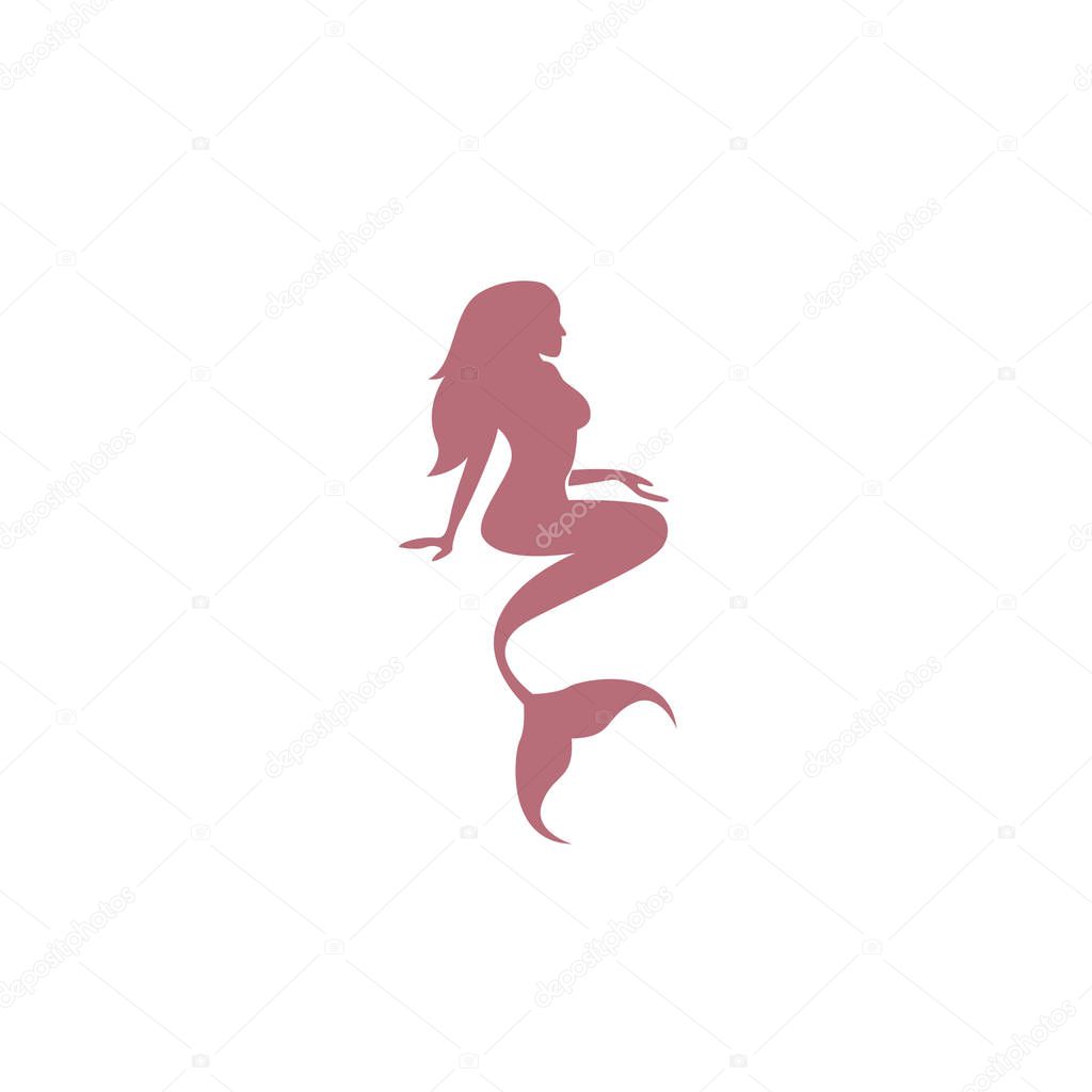 Mermaid logo icon design, vector illustration. mermaid vector silhouette illustration. Mermaid tail  logo vector.