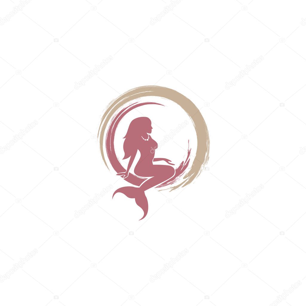 Mermaid logo icon design, vector illustration. mermaid vector silhouette illustration. Mermaid tail  logo vector.