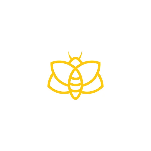 Abstrato Bee Logo Design Vector Template Ícone Esboço Conceito Criativo — Vetor de Stock